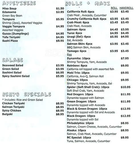 Kokoro Menu .